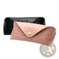 Ostrich Leather Polka Dot Sunglasses Case with Gold Clasp