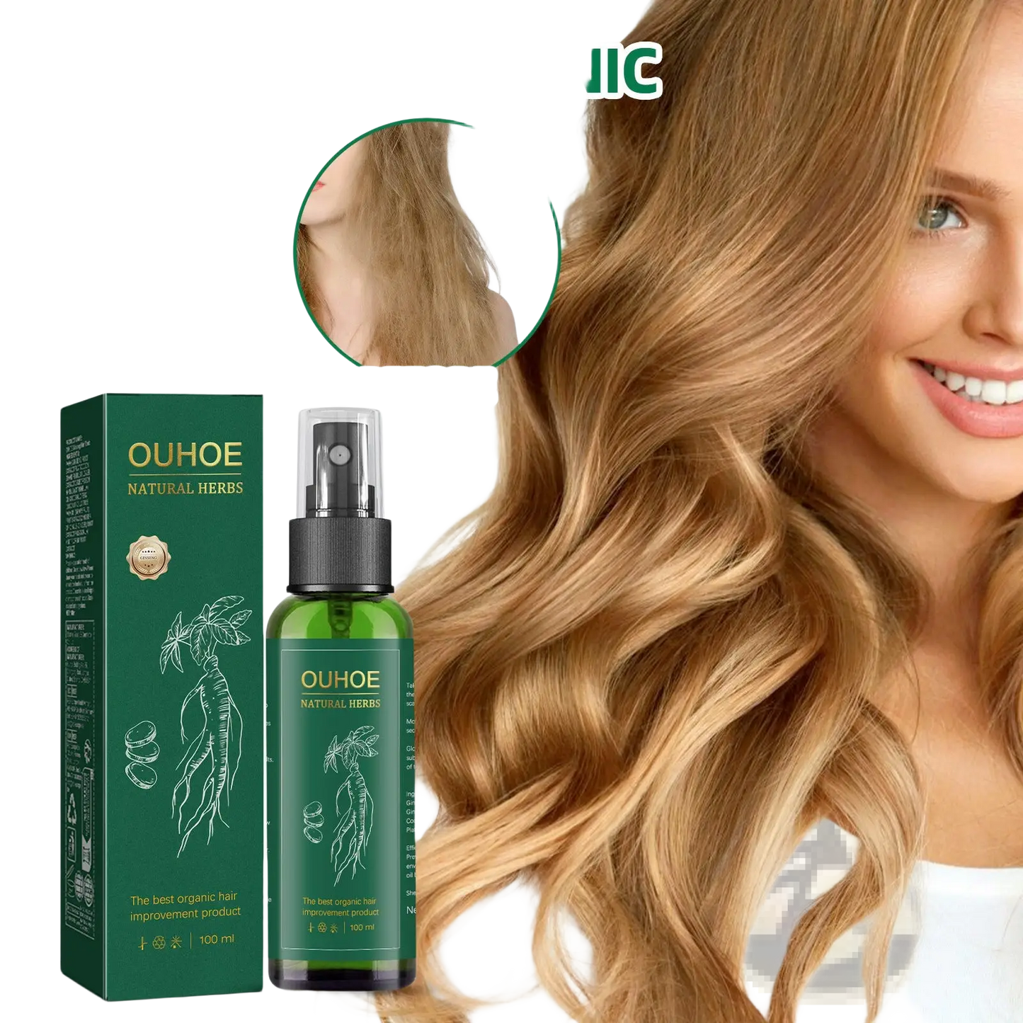 Ouhoe Ginseng Hair Growth Serum and Scalp Treatment Spray