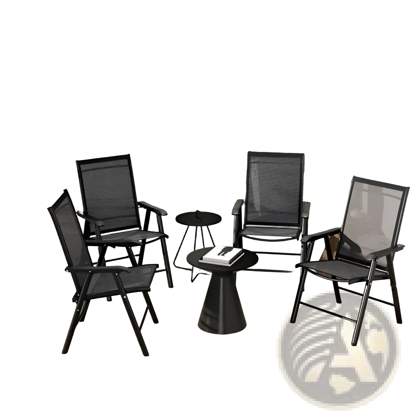 Outdoor Folding Chairs Set of 4 Mesh Patio Seating