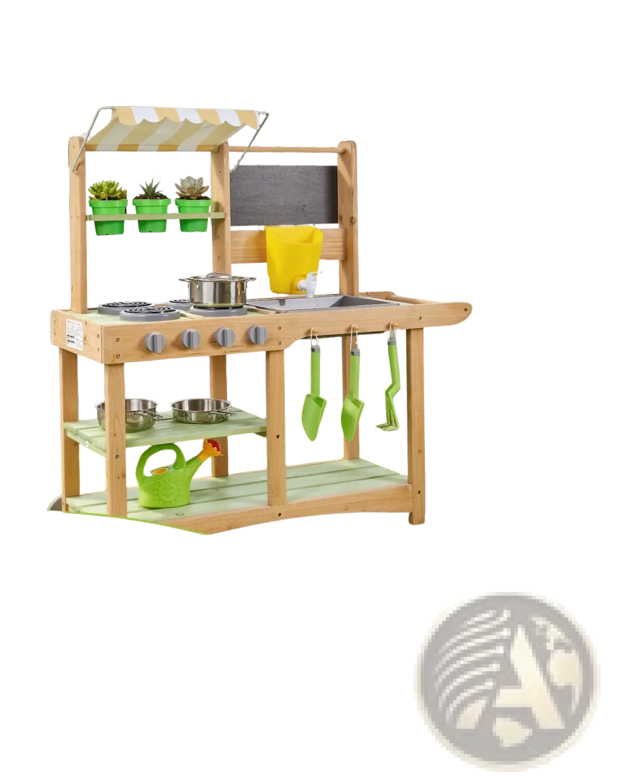 Outdoor Mud Kitchen for Kids with Canopy and Wheels