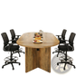Oval Wooden Dining Table 63 Inch Rustic Pedestal Base