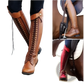Over the Knee Leather Studded Riding Boots