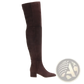Over the Knee Suede Boots with Low Block Heel
