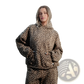 Oversized American Vintage Leopard Print Hoodie and Pants Set