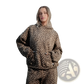 Oversized American Vintage Leopard Print Hoodie and Pants Set