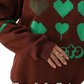 Oversized Heart Pattern Graphic Sweatshirt