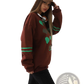 Oversized Heart Pattern Graphic Sweatshirt