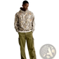 Oversized Leafy Camouflage Lantern Sleeve Hoodie
