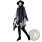 Oversized Plaid Woolen Cape Geometric Travel Shawl