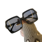 Oversized Square Fashion Sunglasses with Translucent Frames