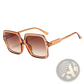 Oversized Square Fashion Sunglasses with Translucent Frames