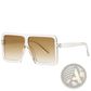 Oversized Square Translucent Uv400 Fashion Sunglasses