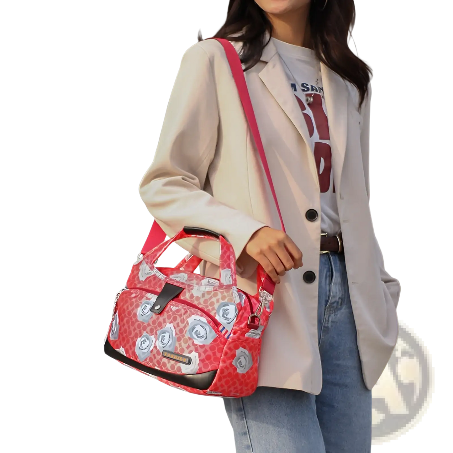 Oxford Cloth Floral Messenger Bag Retro Shoulder Purse