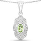 0.55 Carat Genuine Peridot and White Topaz .925 Sterling Silver Pendant