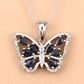 1.67 Carat Genuine Blue Sapphire and White Zircon .925 Sterling Silver Pendant