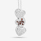 0.45 Carat Genuine Red Diamond and White Diamond .925 Sterling Silver Pendant