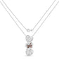 0.45 Carat Genuine Red Diamond and White Diamond .925 Sterling Silver Pendant