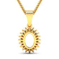 0.13 Carat Genuine White Diamond 14K Yellow Gold Semi Mount Pendant - holds 8x6mm Oval Gemstone