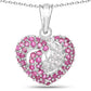 2.65 Carat Genuine Ruby and White Sapphire .925 Sterling Silver Pendant