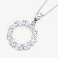 1.10 Carat Genuine Aquamarine and White Topaz .925 Sterling Silver Pendant