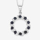 1.30 Carat Genuine Blue Sapphire and White Topaz .925 Sterling Silver Pendant