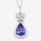 5.54 Carat Genuine Tanzanite and White Diamond 18K White Gold Pendant