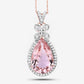 8.14 Carat Genuine Morganite and White Diamond 14K Rose Gold Pendant
