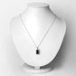 3.55 Carat Genuine Green Tourmaline and White Diamond 14K White Gold Pendant