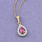 1.03 Carat Genuine Ruby and White Diamond 14K Yellow Gold Pendant