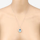 9.59 Carat Genuine Aquamarine and White Diamond 14K White Gold Pendant