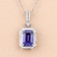 2.56 Carat Genuine Tanzanite and White Diamond 14K White Gold Pendant