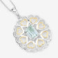 2.10 Carat Genuine Green Amethyst .925 Sterling Silver Pendant