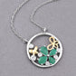 1.35 Carat Genuine Emerald and White Topaz .925 Sterling Silver Pendant