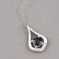 1.24 Carat Genuine Blue Sapphire and White Diamond 10K White Gold Pendant