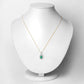 0.79 Carat Genuine Zambian Emerald and White Diamond 10K Yellow Gold Pendant