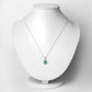 0.83 Carat Genuine Zambian Emerald and White Diamond 10K Yellow Gold Pendant