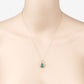 1.18 Carat Genuine Zambian Emerald and White Diamond 10K Yellow Gold Pendant