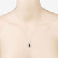 2.27 Carat Genuine Blue Sapphire and White Diamond 10K White Gold Pendant