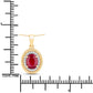 1.55 Carat Genuine Ruby and White Diamond 14K Yellow Gold Pendant