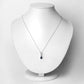 0.85 Carat Genuine Blue Sapphire and White Diamond 14K White Gold Pendant
