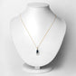 1.42 Carat Genuine Blue Sapphire and White Diamond 14K Yellow Gold Pendant