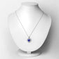 4.17 Carat Genuine Tanzanite and White Diamond 14K White Gold Pendant