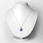 4.06 Carat Genuine Tanzanite and White Diamond 14K White Gold Pendant