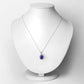 3.21 Carat Genuine Tanzanite and White Diamond 14K White Gold Pendant