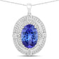 5.91 Carat Genuine Tanzanite and White Diamond 14K White Gold Pendant