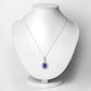 4.40 Carat Genuine Tanzanite and White Diamond 14K Yellow Gold Pendant