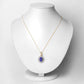 4.13 Carat Genuine Tanzanite and White Diamond 14K Yellow Gold Pendant