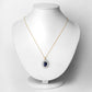 4.82 Carat Genuine Blue Sapphire and White Diamond 14K Yellow Gold Pendant