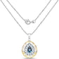 18K Yellow Gold Plated 4.44 Carat Genuine London Blue Topaz and Blue Topaz .925 Sterling Silver Pendant