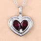 2.66 Carat Genuine Garnet and White Topaz .925 Sterling Silver Pendant